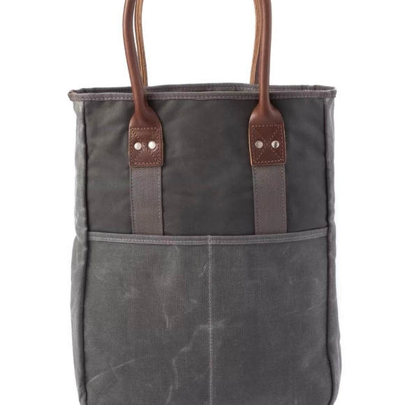 Gray and Brown Men's Tote Bag